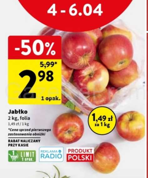 Jabłka 2 kg (1,49 zł / kg) @Intermarche