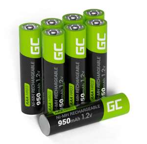 8x Akumulatorki AAA Baterie Paluszki 950mAh Green Cell