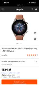Smartwatch Amazfit Gtr 3 Pro Brązowy 1,45'' 450Mah