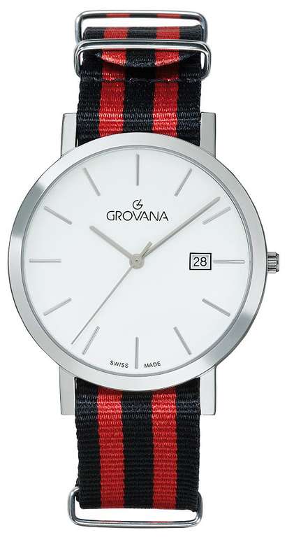 Zegarek męski Grovana Traditional 1230.1137 Szafir, Swiss Made (biały nato 297,5zł)