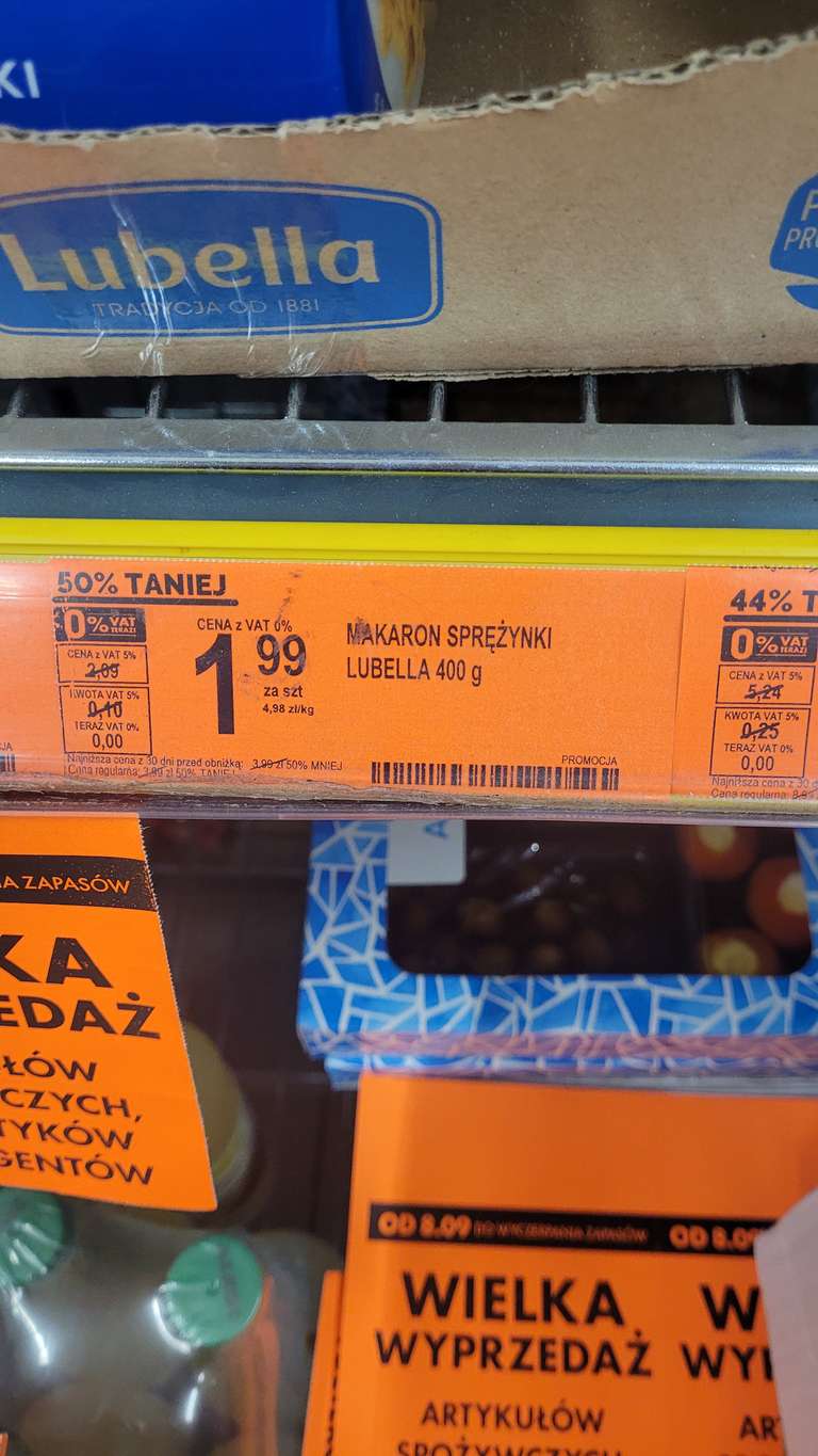 Makarony Lubella spaghetti, sprężynki, świderki 1.99 zł