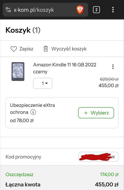 Amazon Kindle 11 16 GB 2022 czarny Z REKLAMAMI