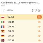 Błąd cenowy Kela Buffalo Prasa do Hamburgerów, Szary/Czarny, 12 cm