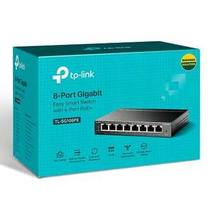 TP-Link Gigabit Easy Smart Switch TL-SG108PE V3, 8 portów gigabitowych, w tym 4 porty PoE+