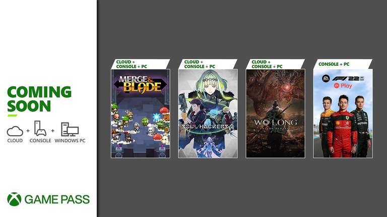 Xbox Game Pass nowe tytuły - Wo Long: Fallen Dynasty, Soul Hackers 2, F1 22 oraz Merge & Blade