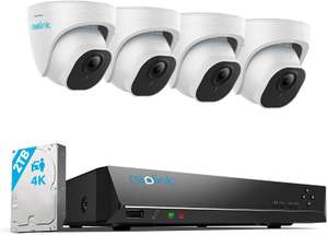 Zestaw monitoringu Reolink RLK8-820D4-A (4 kamery IP 8MP, 8 kanałów, NVR z dyskiem 2TB, PoE) @Amazon