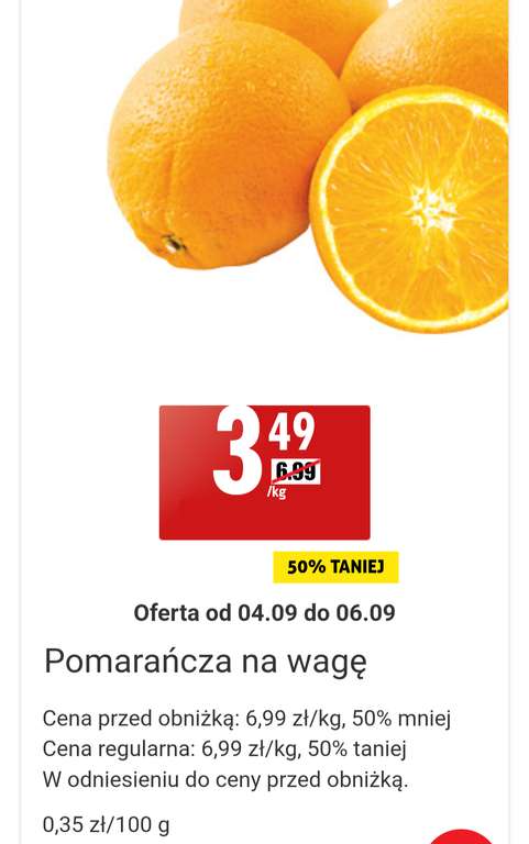 Pomarańcze luz 1kg @Biedronka
