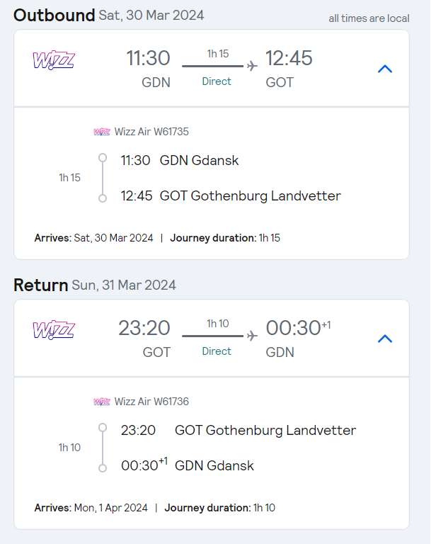 Tanie loty bezpośrednie do Szwecji (Goteborg) na weekend (sobota rano wylot-niedziela 23:20 powrót)! Wylot z Gdańska. Marzec lub czerwiec.