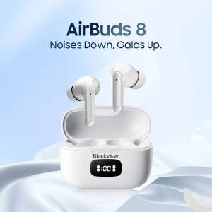 Słuchawki bezprzewodowe Blackview AirBuds 8 TWS (ANC, Bluetooth 5.3, IPX7) | Wysyłka z CN @ Aliexpress $24.58