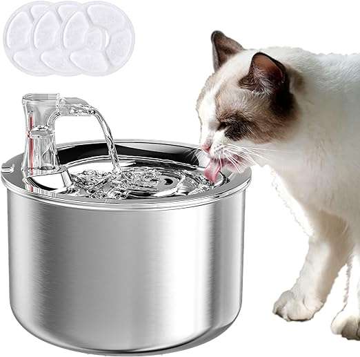 Fontanna do picia dla kotów 2000 ml, z filtrem aktywnym, przewodem zasilającym.