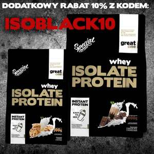 Dodatkowy rabat na na produkty Great One Whey Isolate Protein Black Edition