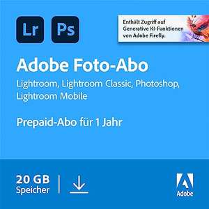 Adobe Abonament Plan Fotograficzny Creative Cloud 20 GB: Photoshop i Lightroom (Classic), 1-roczna licencja, kod online PC/Mac