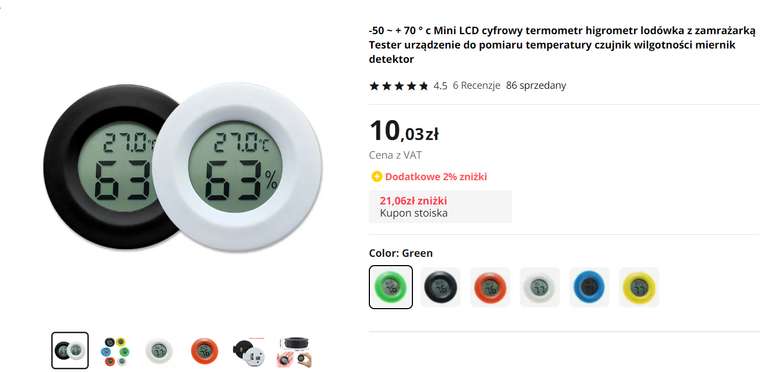 Mini LCD cyfrowy termometr higrometr, zakres -50 ~ + 70 ° c do lodówki, pomieszczeń, $2,33