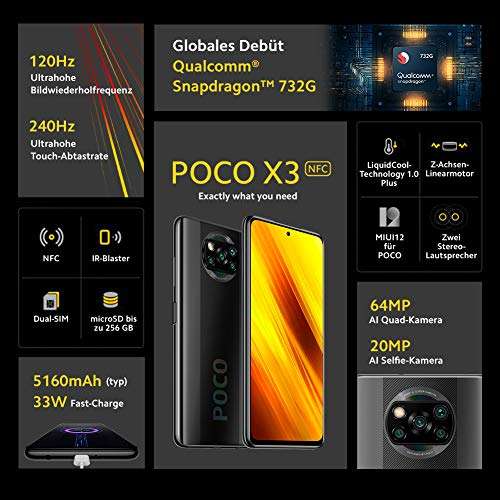 Smartfon POCO X3 NFC 6/128 (139,78€) - używany - W dobrym stanie