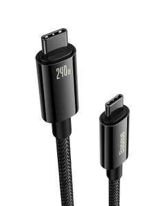 Baseus Kabel USB C na USB C, 240 W PD, 1m, stop cynku, do szybkiego ładowania | 2 metry za 25,46 zł.