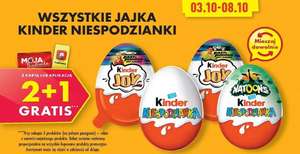 Wszystkie jajka Kinder Niespodzianki 2+1 gratis Biedronka