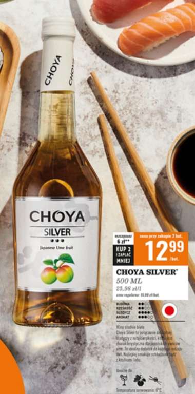 Biedronka wino Choya Silver ponownie w promocji 25,98 za 2 butelki (2 x 500ml)