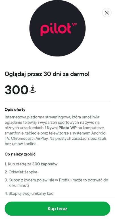 WP Pilot za 300 appsw na miesic! Ogldaj TV online at WP | Pepper.pl