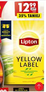 Herbata Lipton Yellow Label 92torebki czarna ekspresowa 12,99zl/opak Biedronka