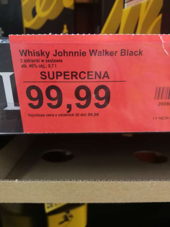 Zestaw Whisky Johnnie Walker BLACK LABEL 0,7L plus 2 szklanki @ ALDI