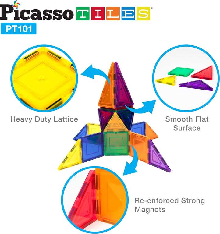 PicassoTiles Klocki magnetyczne 101 elementów