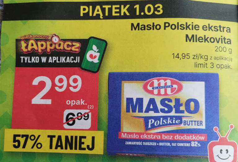 Masło Polskie ekstra Mlekovita 200g @Delikatesy Centrum