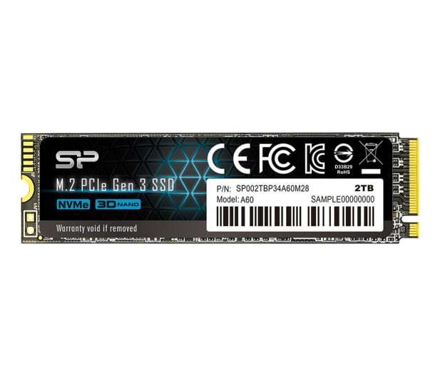 Dysk SSD Silicon Power A60 2TB M.2 PCIe NVMe (odczytu:2200 MB/s, zapisu:1600 MB/s) za 299 zł @ x-kom