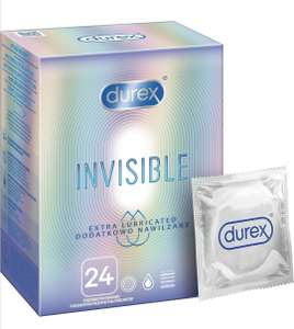 Durex Invisible - Prezerwatywy supercienkie ledwo wyczuwalne dodatkowo nawilżane 24 szt @Amazon