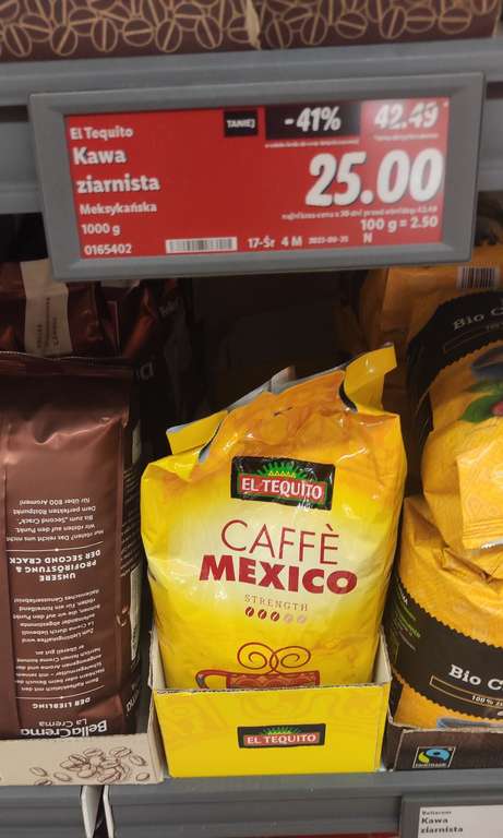 Lidl: Kawa ziarnista meksykańska Caffe Mexico 100% arabika 25zł/kg w Lidlu