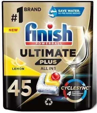 Finish Powerball Ultimate Plus All In 1 Lemon 45szt. - zdjęcie 2 Finish Powerball Ultimate Plus All In 1 Lemon 45szt.