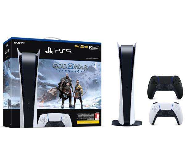 Konsola Sony PlayStation 5 Digital (PS5) - dodatkowy pad (czarny) - God of War Ragnarok