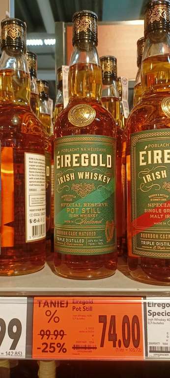 Whiskey Eiregold Pot Still 0,7l. Kaufland