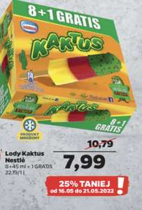 Lody kaktus 8sz +1 gratis Netto