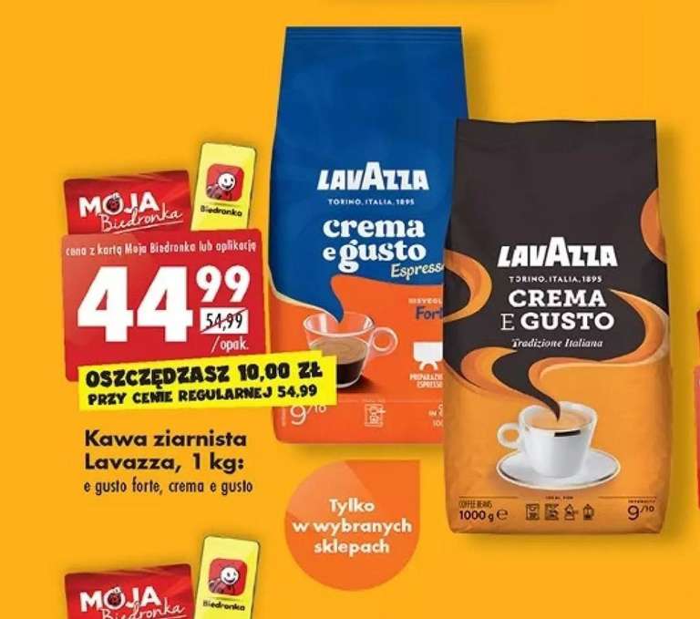 Kawa Lavazza crema e Gusto / Espresso ( cena z karta moja Biedronka)