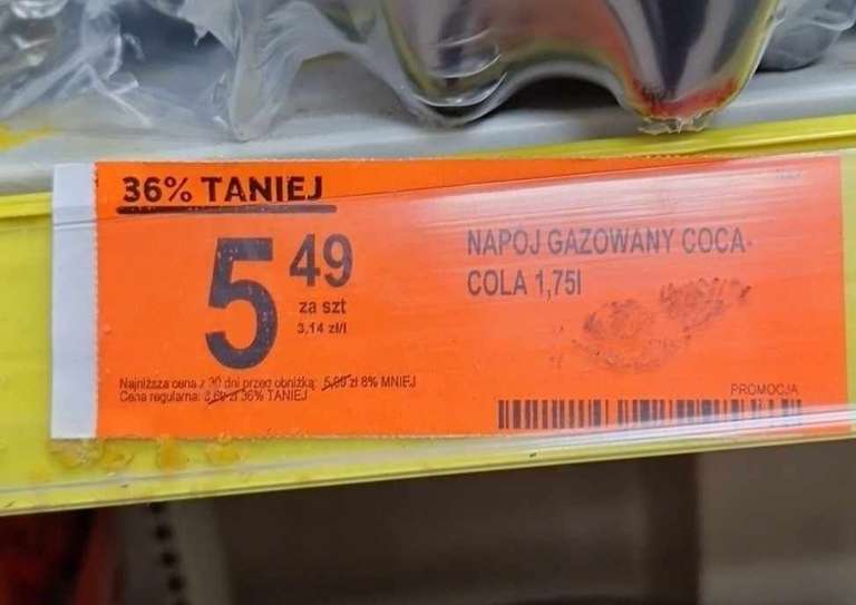 Coca Cola 1.75l za 5.49zł - Biedronka
