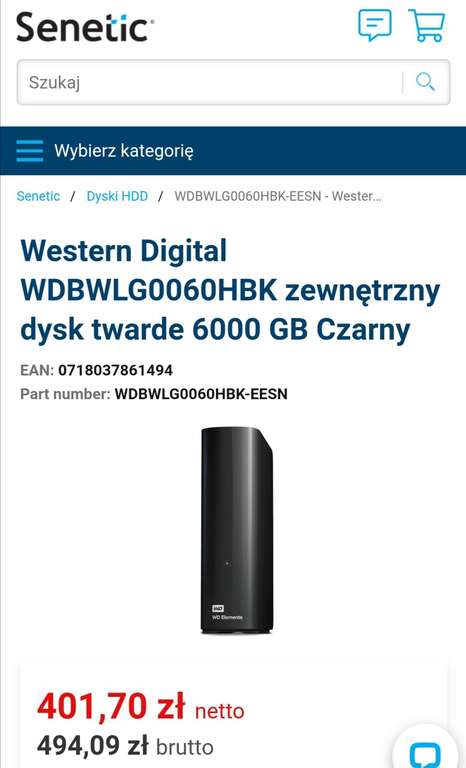 Western Digital WDBWLG0060HBK zewnętrzny dysk twardy 6TB HDD Czarny