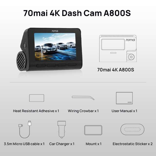 Wideorejestrator 70MAI A800S 4K - za 463 zł (z kuponami)