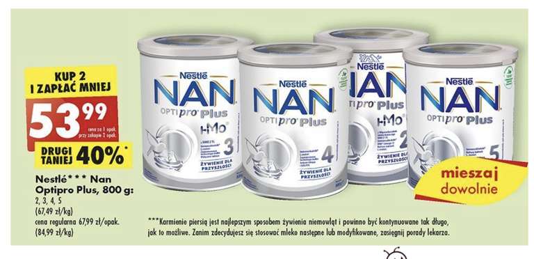 Mleko modyfikowane Nestle Nan opti pro plus 2, 3, 4, 5 Podana cena przy zakupie 2szt.