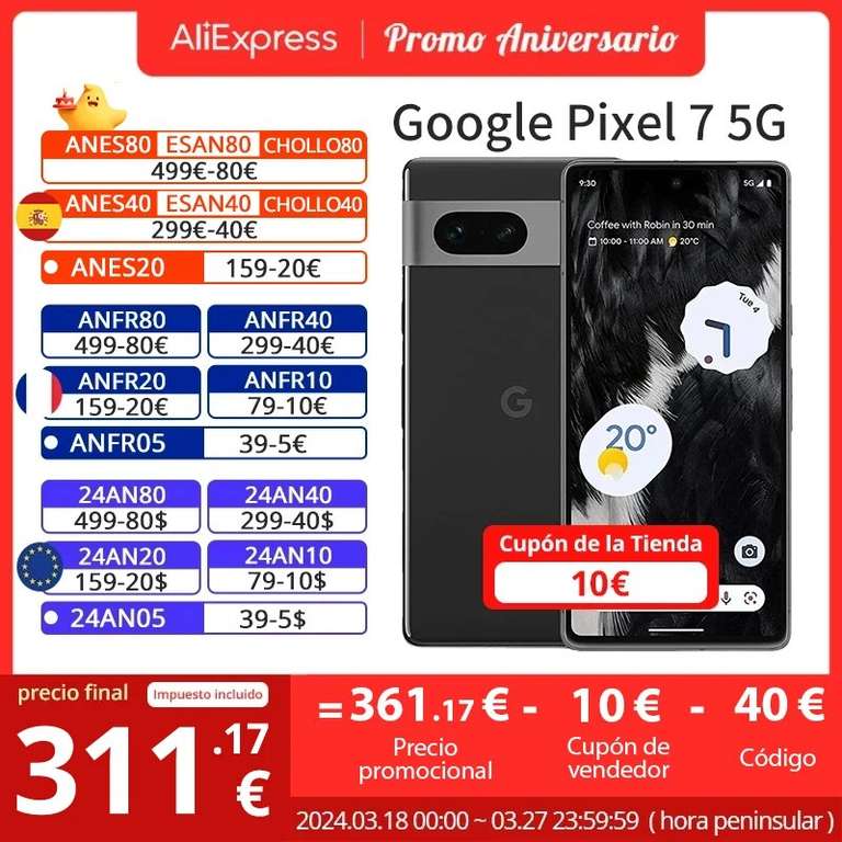Smartfon Google Pixel 7 8 GB / 128 GB 5G - 360.48$