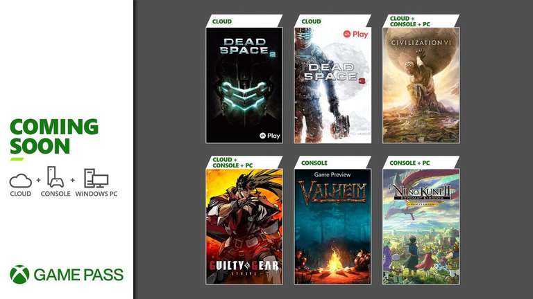 Xbox Game Pass nowe tytuły - Dead Space 2 i 3, Civilization 6, Guilty Gear -Strive-, Valheim i więcej..