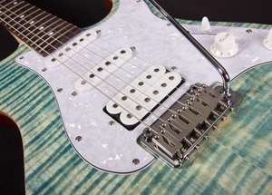 Gitara elektryczna typu stratocaster MIchael Kelly model 1963 SSH top z klonu płomienistego