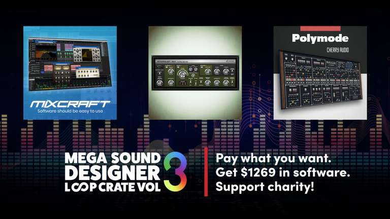 Humble Bundle: Mega Sound Designer Loop Crate - Mixcraft 8 Home Studio plus sample - próg od €1 - płacisz ile chcesz.