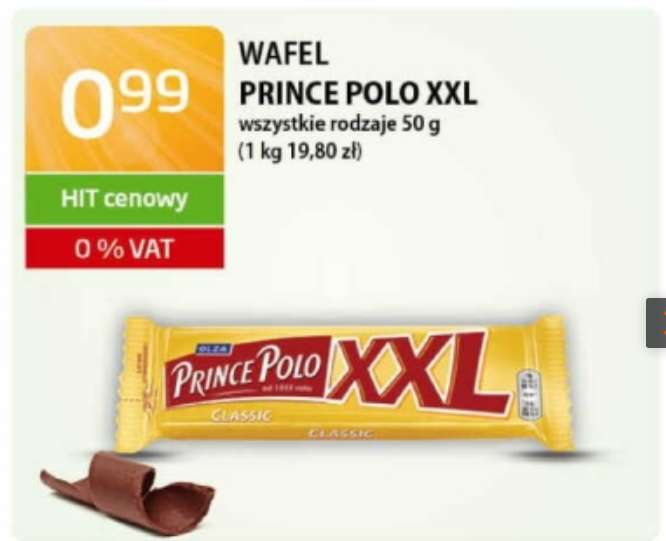 Sieć sklepów ABC: Wafel Prince Polo XXL 50g - wszystkie rodzaje