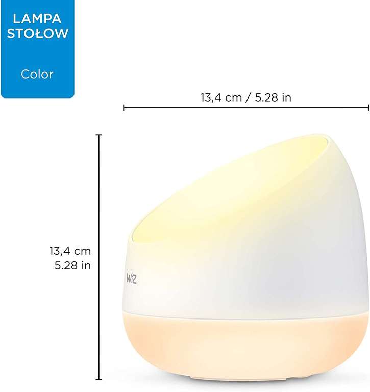 WiZ Inteligentna lampa stołowa Squire, 9W, Wi-Fi, Bluetooth, wiele odcieni bieli, szeroka paleta kolorów, sterowanie aplikacją