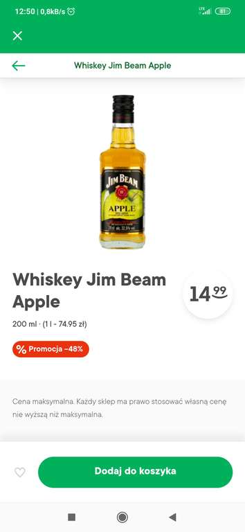 Wyprzedaż alkoholi Żabka. Jim Beam Apple. Bacardi Spiced. Whisky Old Scotland.