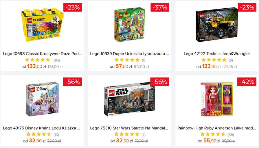 Rabaty do 30 zł na wybrane klocki Lego na Ceneo (zbiorcza