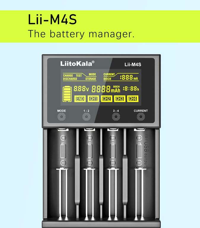 LiitoKala Lii-M4S Lii-M4 Ładowarka akumulatorów