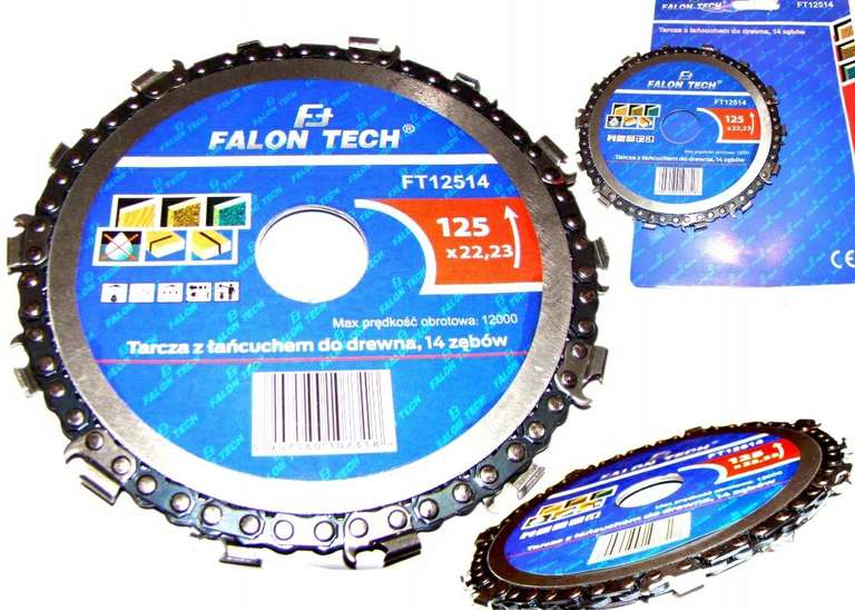 Tarcza tnąca łańcuchowa do drewna Falon-Tech FT12514 125x22,2 mm