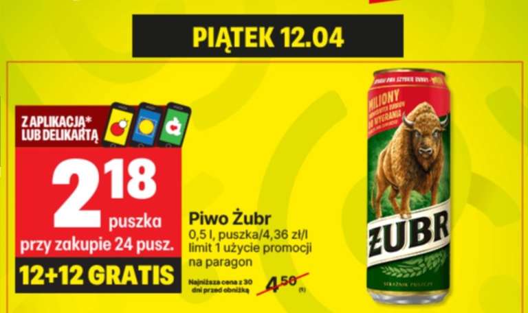 Piwo żubr - 24 puszki w cenie 12 :)