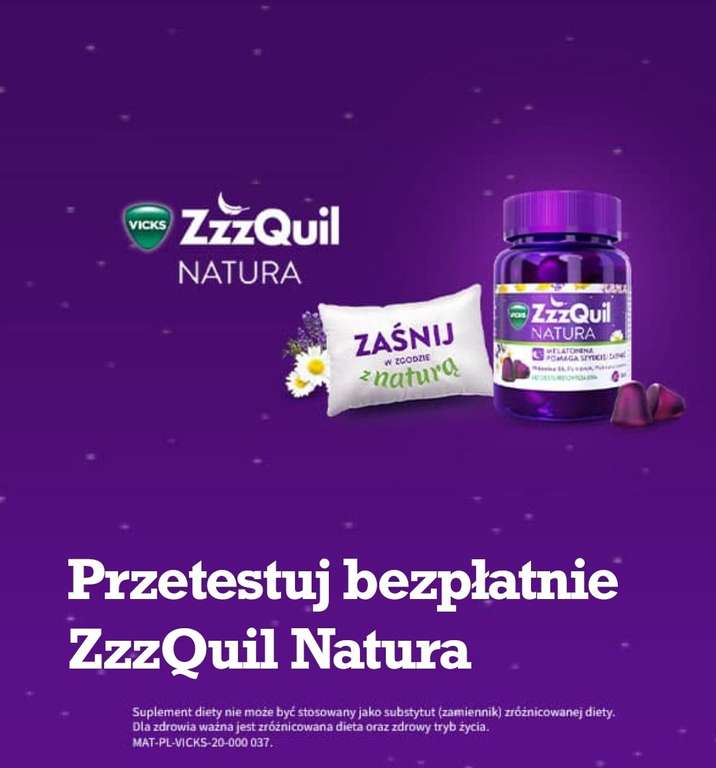 Przetestuj za darmo ZzzQuil, suplement pozwalający szybciej zasnąć